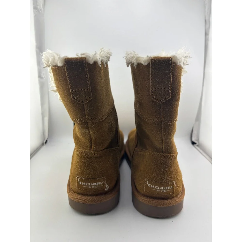 Koolaburra by UGG Kids Chestnut Suede Faux Fur Lined Winter Boots Size 4